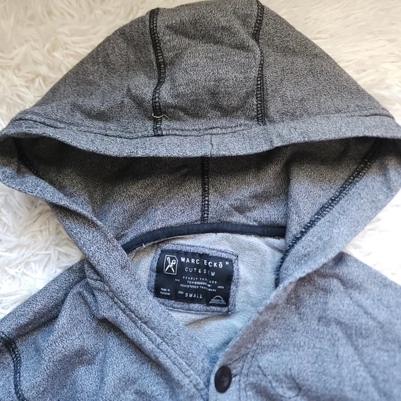 Men's Gray Button-Up Hoodie - Picture 6 of 10